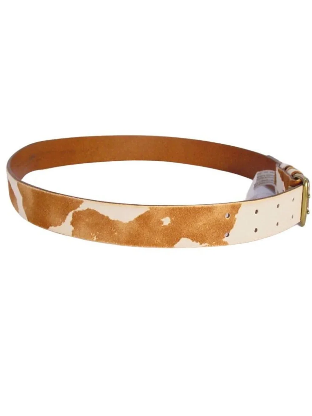 MADEWELL Genuine Calf Hair Cow Print Dual Prong Belt Women's S - Picture 3 of 7